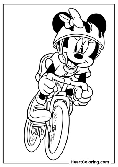 Minnie’s Bike Race - Mickey Mouse ​Coloring Pages