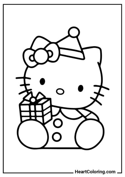 Regalo para el mejor amigo - Dibujos de Hello Kitty para Colorear