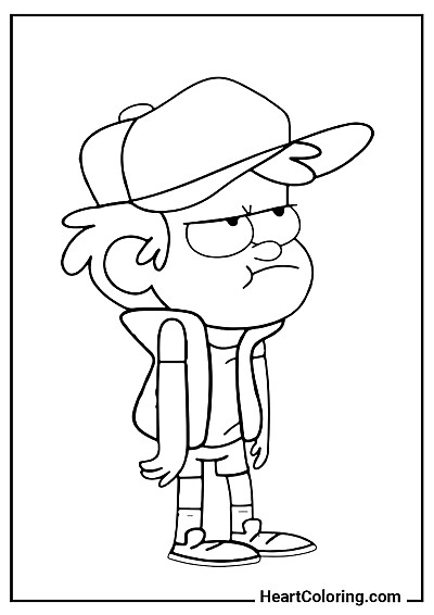 Smutny Dipper — wydrukuj w domu i pokoloruj