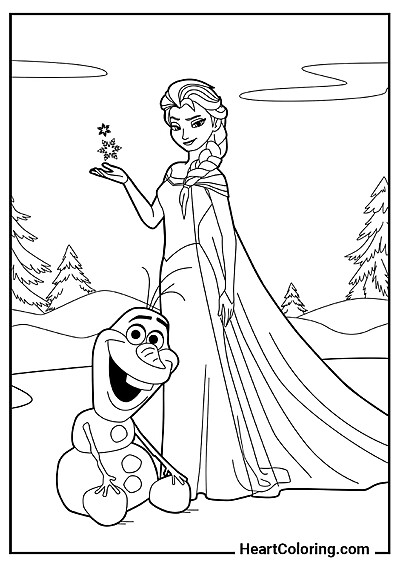 Popularna kolorowanka Elsa i Olaf z serii "Kolorowanki Kraina Lodu"