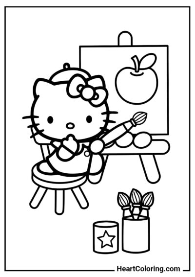 Interaktywna kolorowanka Hello Kitty mała artystka — online za darmo