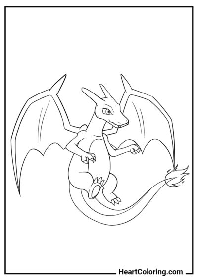 Charizard drago - Disegni dei Pokémon da Colorare