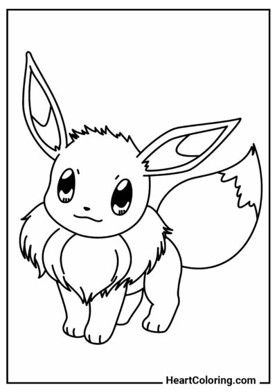 Cutie Eevee - Pokemon Coloring Pages