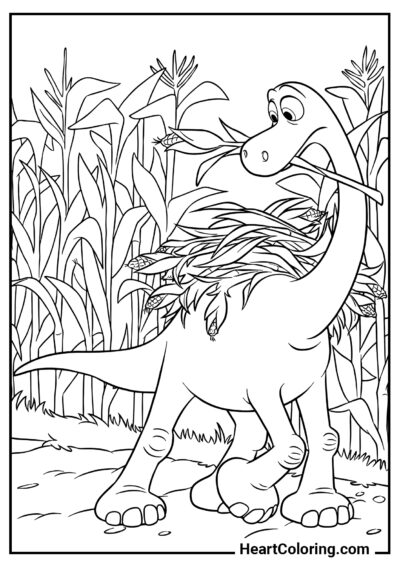 Dinossauro Arlo - Desenhos de Dinossauros para Colorir