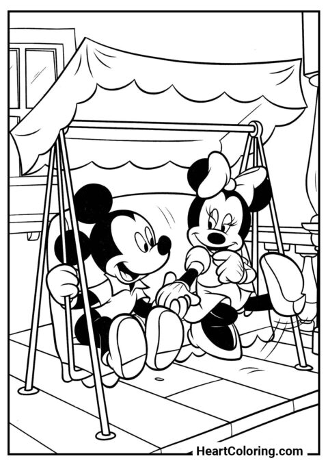Rendez-vous de Mickey et Minnie - Coloriages Mickey Mouse