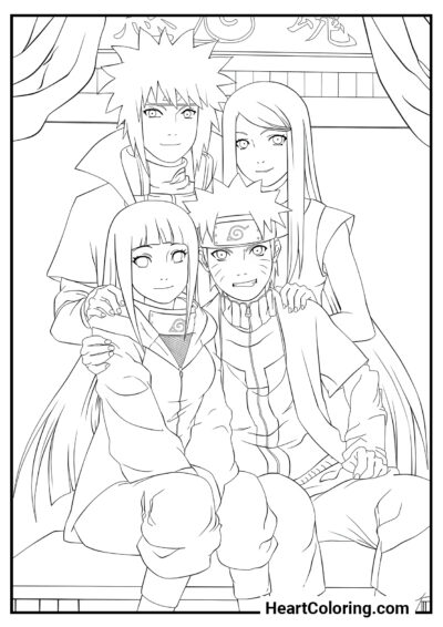 Família do Naruto - Desenhos do Naruto para Colorir