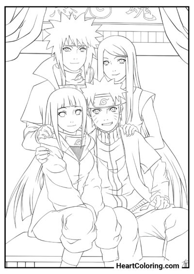 Naruto’s Family - Naruto Coloring Pages