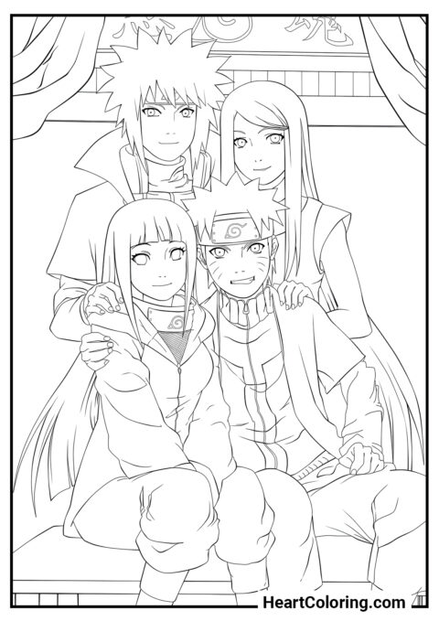 Naruto’s Family - Naruto Coloring Pages