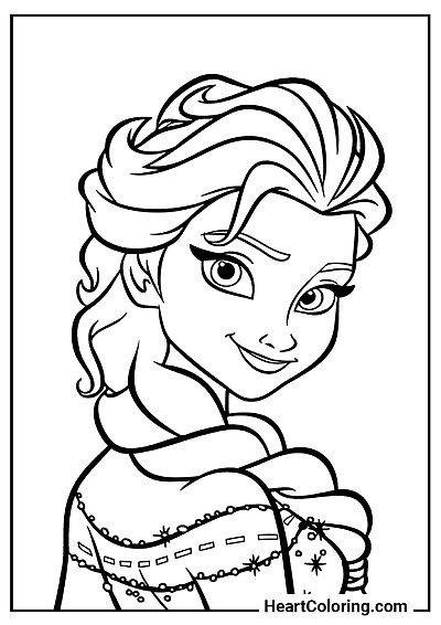 Kolorowanka PDF: Portret Elsy — do pobrania