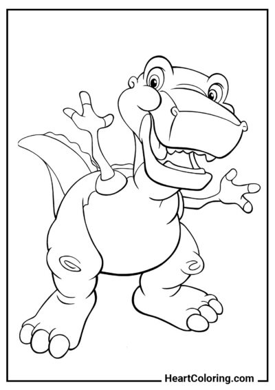Дружелюбный динозавр - Раскраски Динозавров
