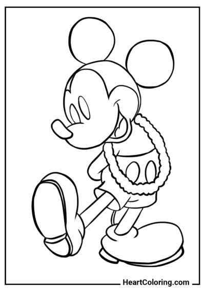 Mickey está de vacaciones - Dibujos de Mickey Mouse para Colorear