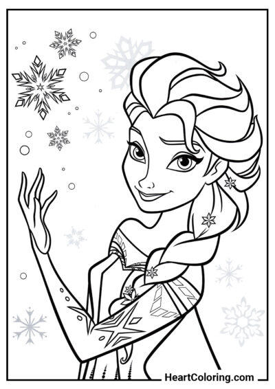 Bruxa Elsa - Desenhos de Frozen para Colorir