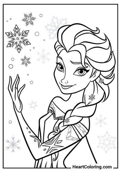 Sorceress Elsa - Frozen Coloring Pages