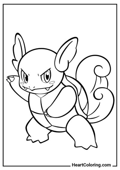 Posture de combat de Carapuce - Coloriages Pokémon