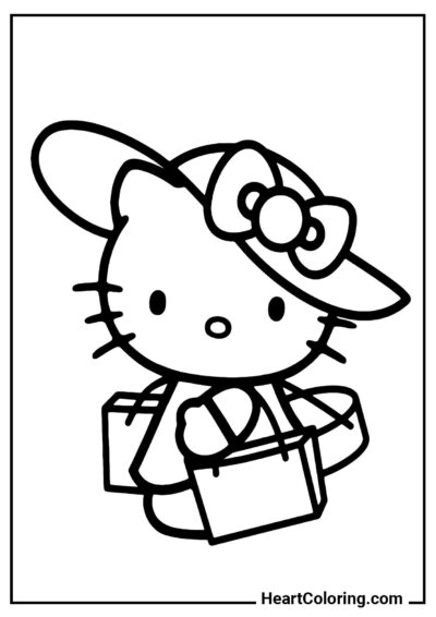 Time for shopping - Hello Kitty Coloring Pages