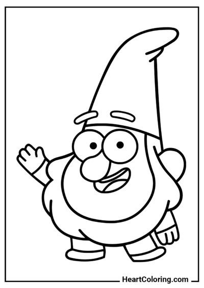 Friendly Gnome - Gravity Falls Coloring Pages