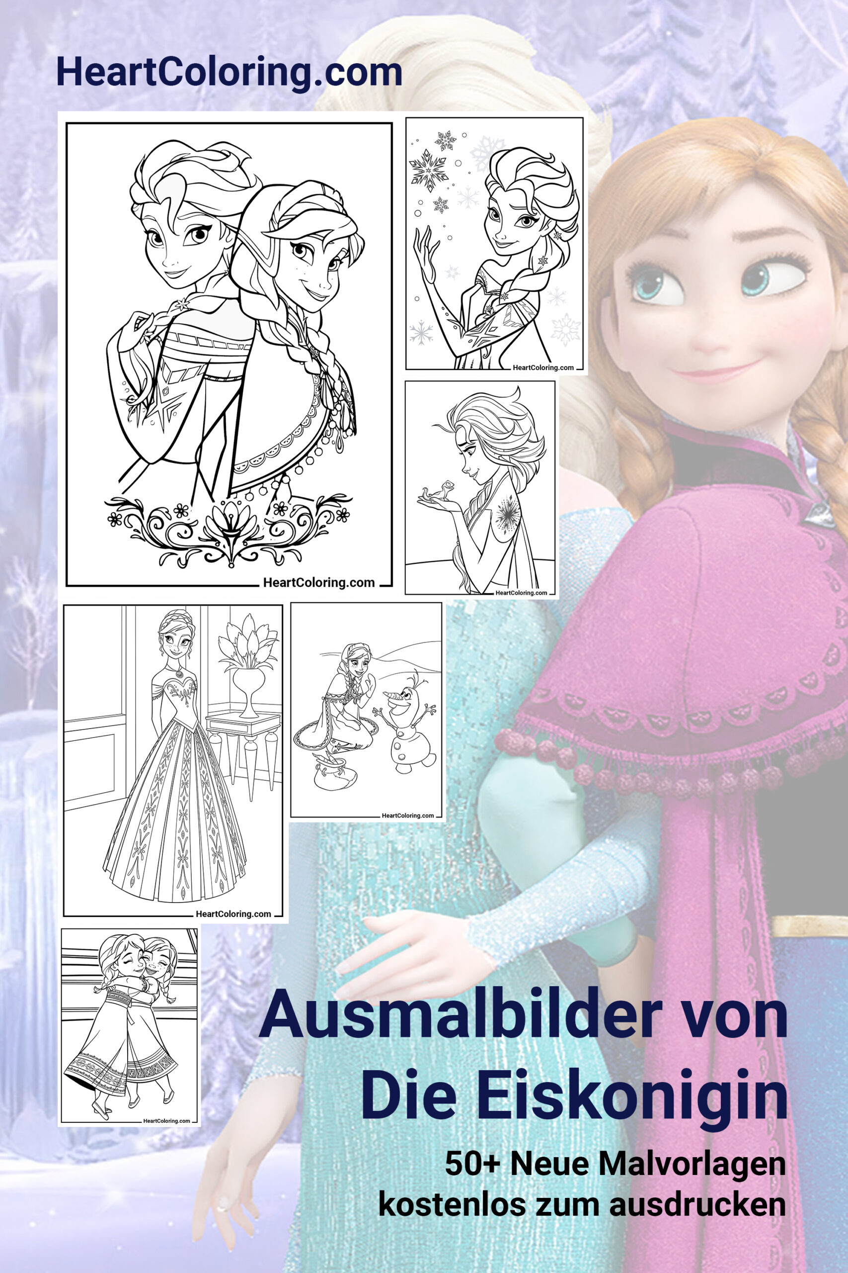 Ausmalbilder von Die Eiskonigin Frozen zum Ausdrucken