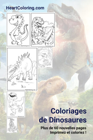 Coloriages gratuits avec des dinosaures à imprimer sur A4