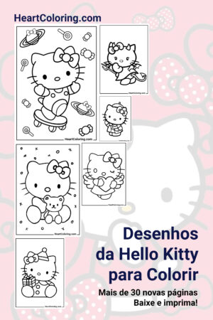 Páginas para colorir da Hello Kitty para impressão