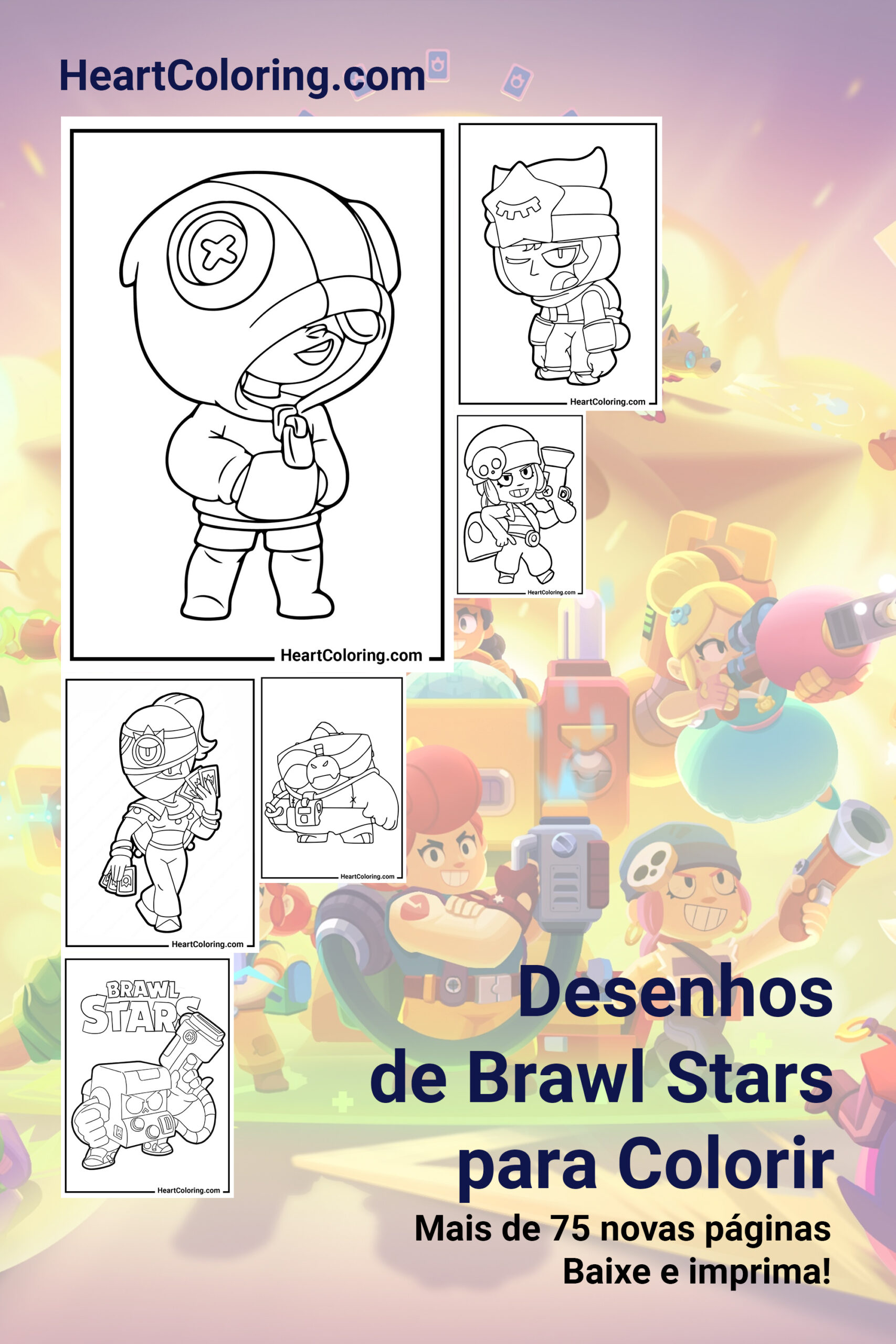 Desenhos do Brawl Stars para imprimir em A4 e colorir