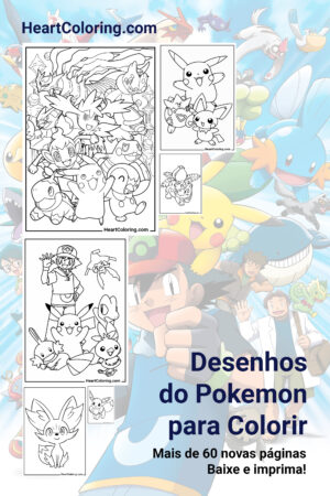 Páginas para colorir de Pokémon grátis para imprimir em A4
