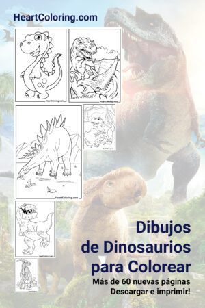 Dibujos para colorear gratis con dinosaurios para imprimir en A4