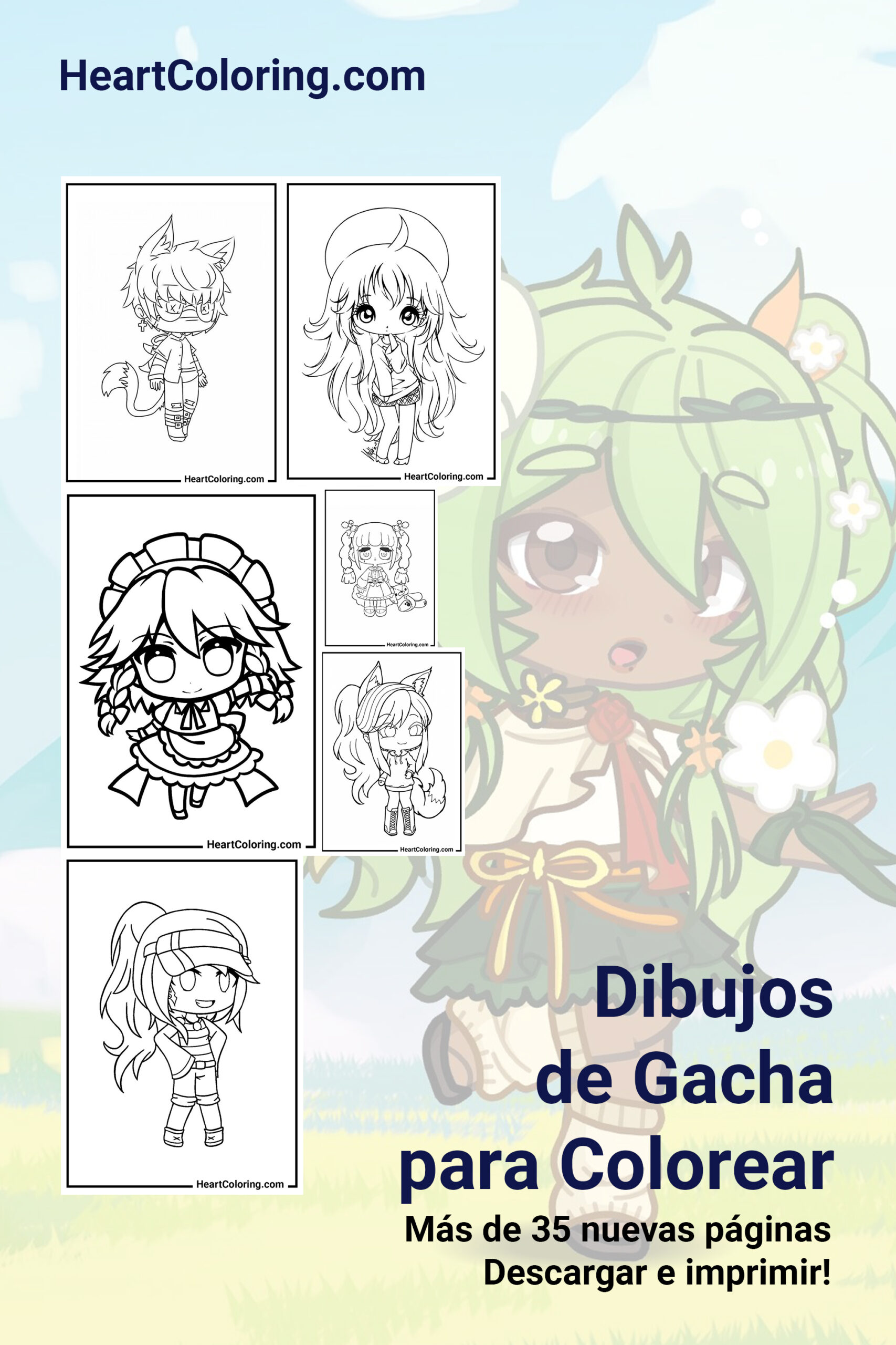 Dibujos de Gacha Life para imprimir en A4 y colorear