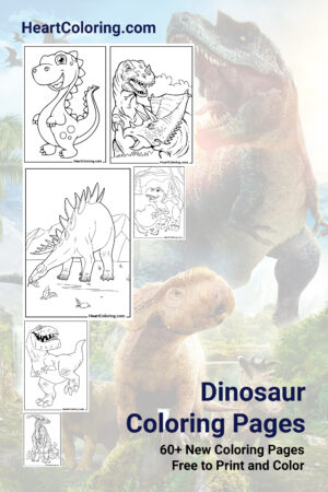 Print coloring pages with dinosaurs on A4