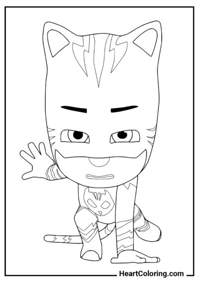 Gato - Dibujos de PJ Masks para Colorear