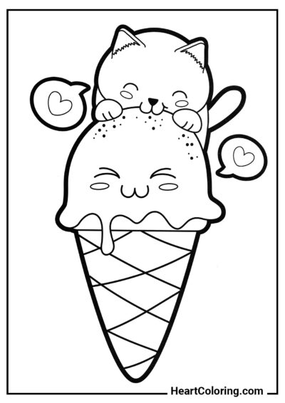 Cute ice cream - Coloring Pages for Girls