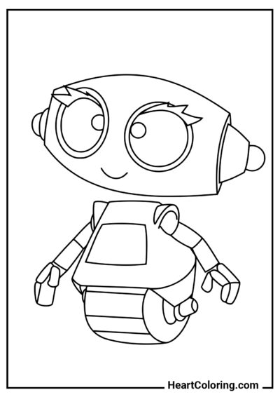 Robô fofo com cílios longos - Desenhos de Robôs para Colorir