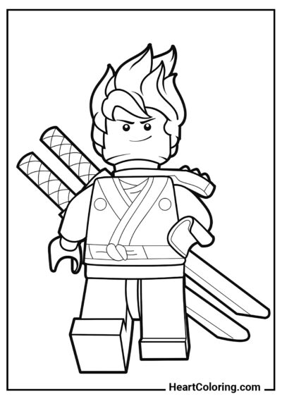 Kai heureux - Coloriages LEGO Ninjago