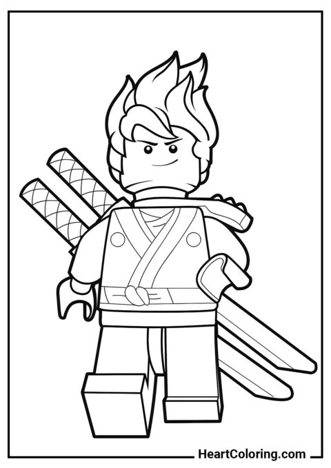 Kai heureux - Coloriages LEGO Ninjago