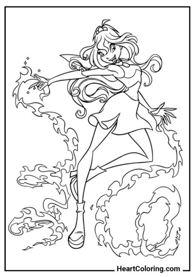 Sorcière Bloom - Coloriage Winx Club