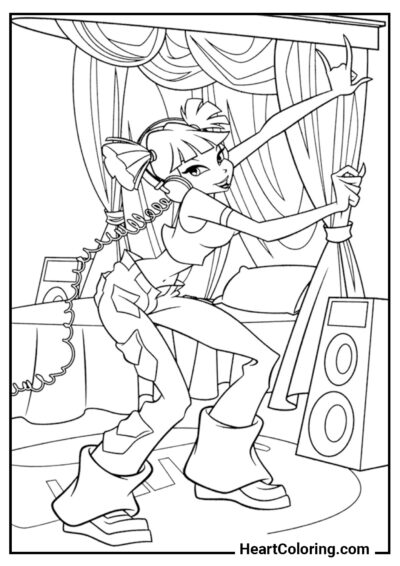 Phone conversation - Winx Club Coloring Pages