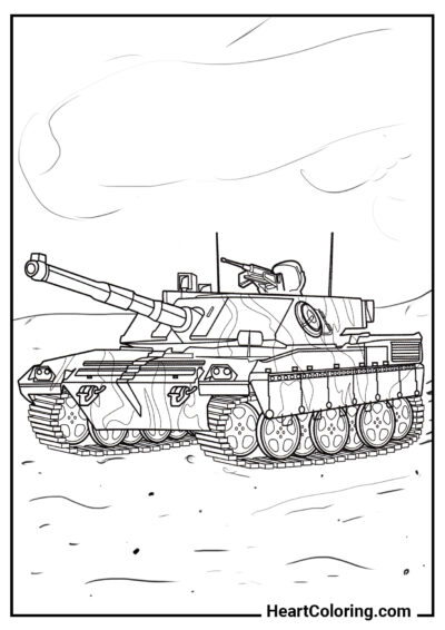 Tanque italiano C1 Ariete - Dibujos de Tanques para Colorear