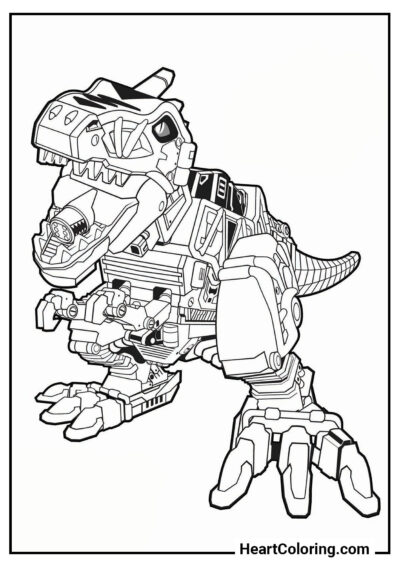 Robot T-Rex - Dibujos de Robots para Colorear