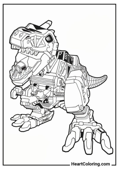 Робот-Тираннозавр - Раскраски Роботов