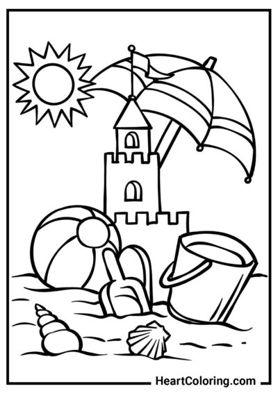 Château de sable - Coloriage Été