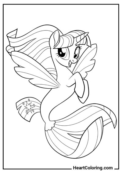 Twilight Sparkle como una Sirena - Dibujos de My Little Pony para Colorear