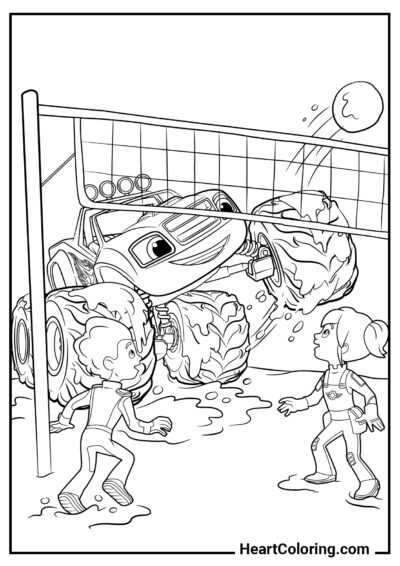 Blaze – Volleyball Player - Blaze and the  Monster Machines Coloring Pages