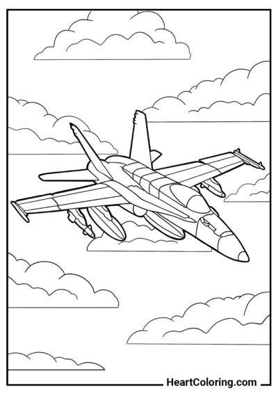 F-18 Hornet - Desenhos de Aviões para Colorir