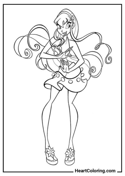 Cheerful Stella - Winx Club Coloring Pages