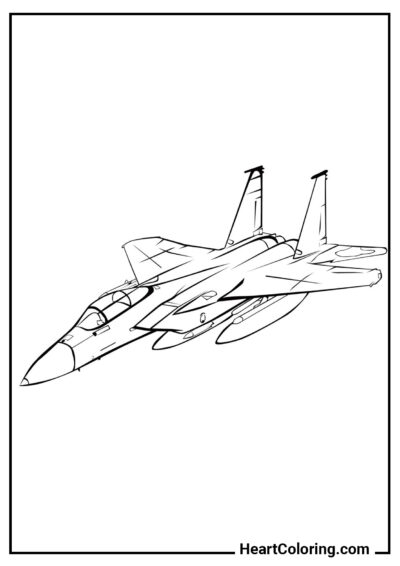 Avion de chasse - Coloriage Avion