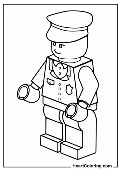 Policía de LEGO - Dibujos para Colorear para Niños