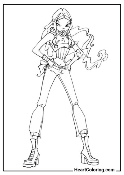 Distressed Layla - Winx Club Coloring Pages