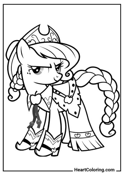 Applejack de terno - Desenhos do My Little Pony para Colorir