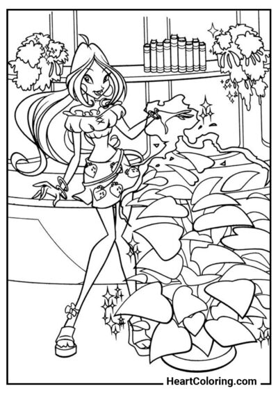Flora’s magical flower - Winx Club Coloring Pages