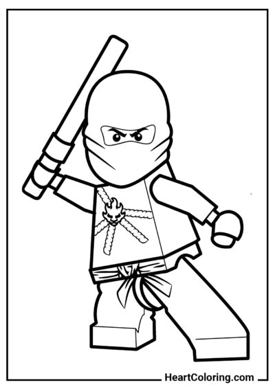 Position de combat de Kai - Coloriages LEGO Ninjago