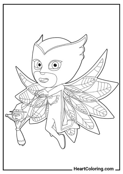 Owlette with marionette - PJ Masks Coloring Pages